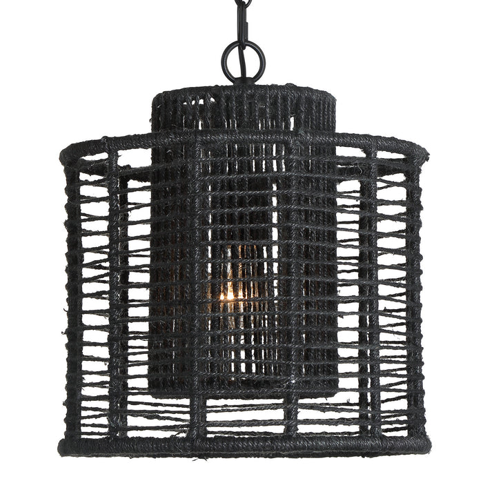 Crystorama JAY-A5001-MK One Light Pendant, Matte Black