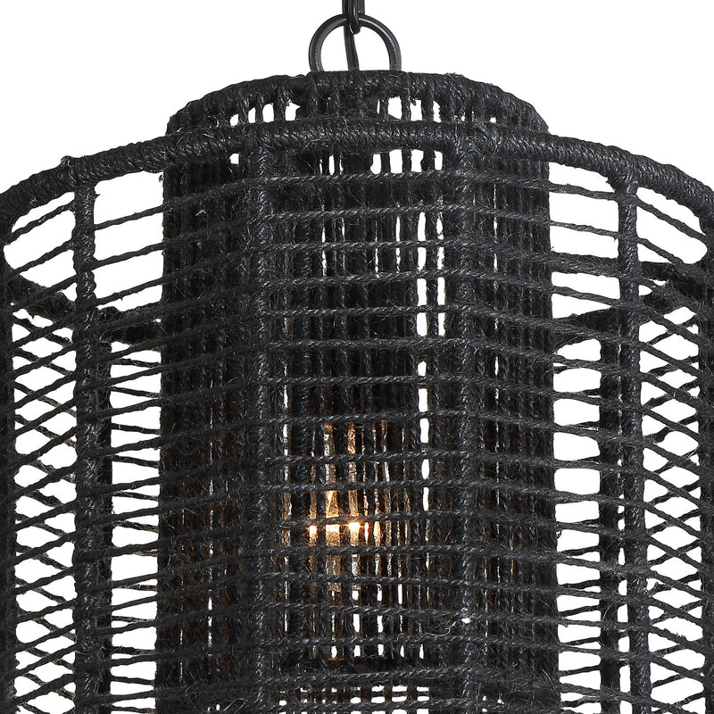 Crystorama JAY-A5001-MK One Light Pendant, Matte Black