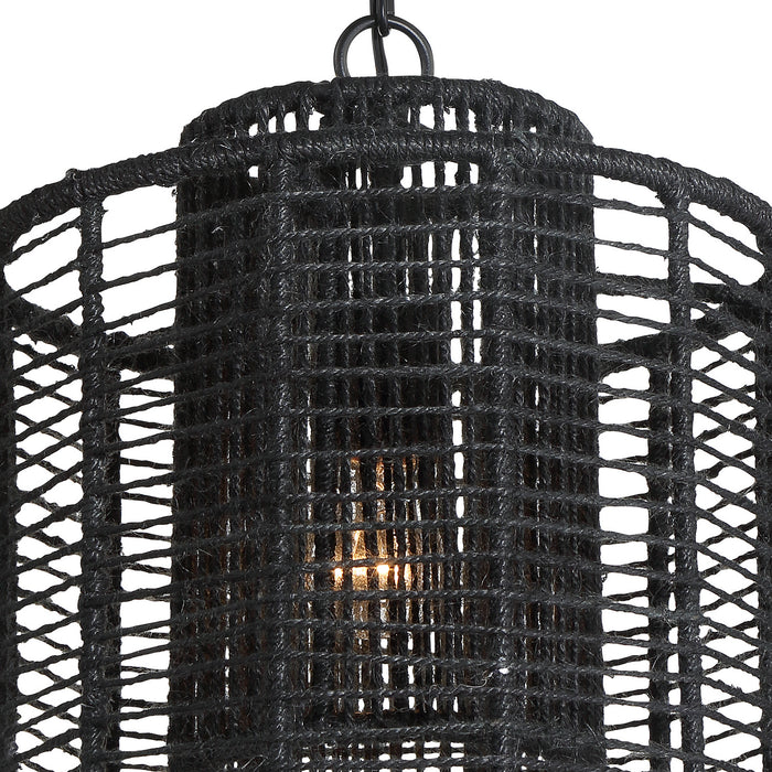 Crystorama JAY-A5001-MK One Light Pendant, Matte Black