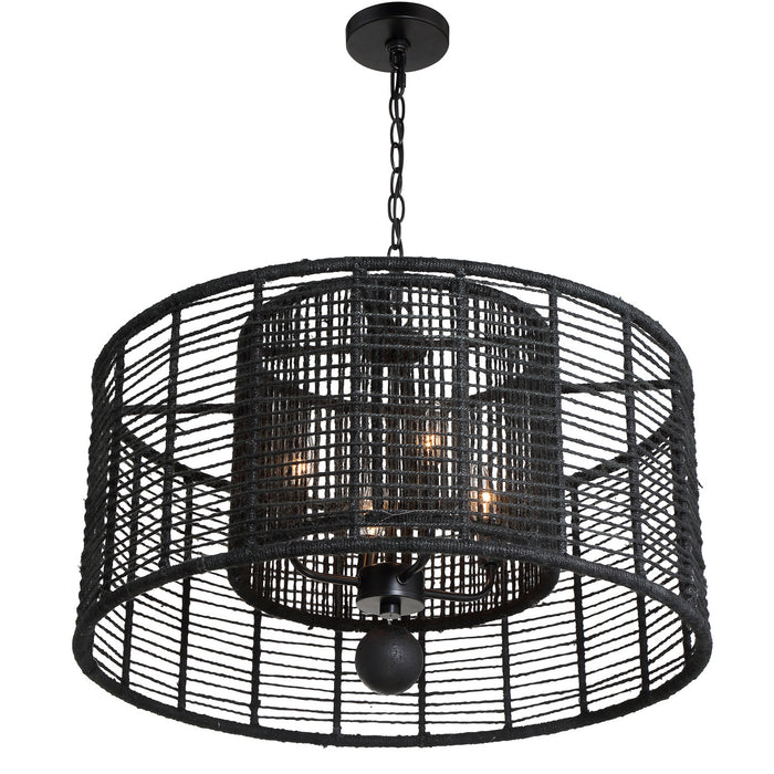 Crystorama JAY-A5004-MK Four Light Chandelier, Matte Black