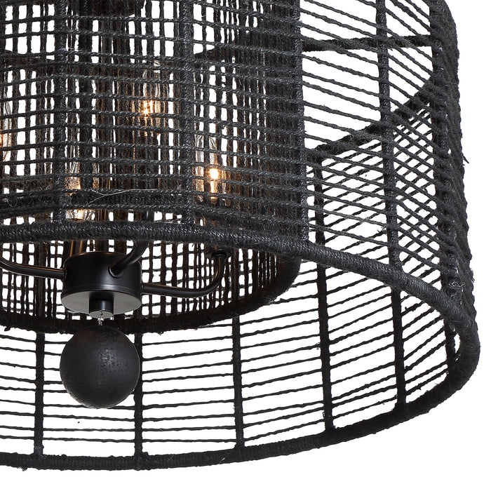 Crystorama JAY-A5004-MK Four Light Chandelier, Matte Black