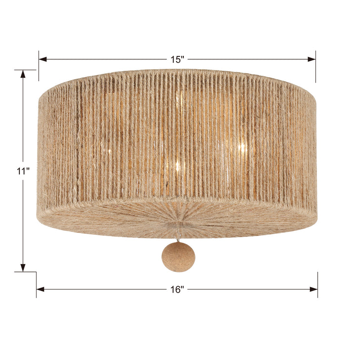 Crystorama JES-B7103-BS Three Light Flush Mount, Burnished Silver
