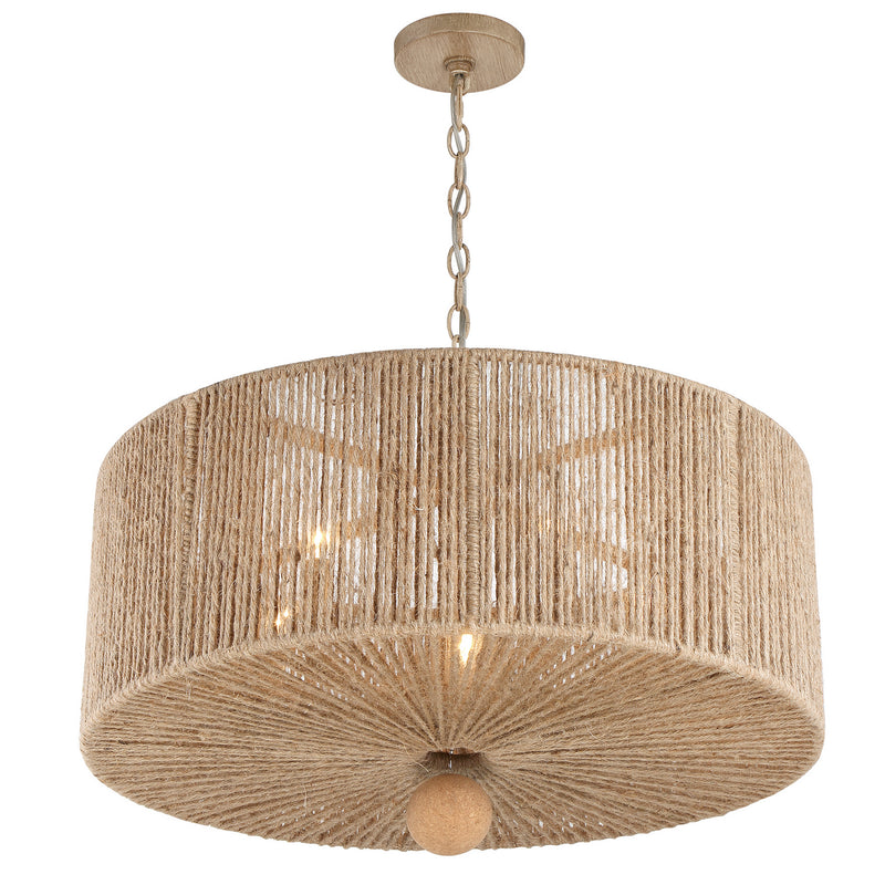 Crystorama JES-B7105-BS Five Light Pendant, Burnished Silver