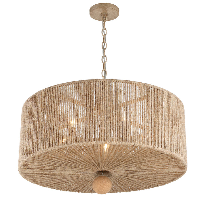 Crystorama JES-B7105-BS Five Light Pendant, Burnished Silver