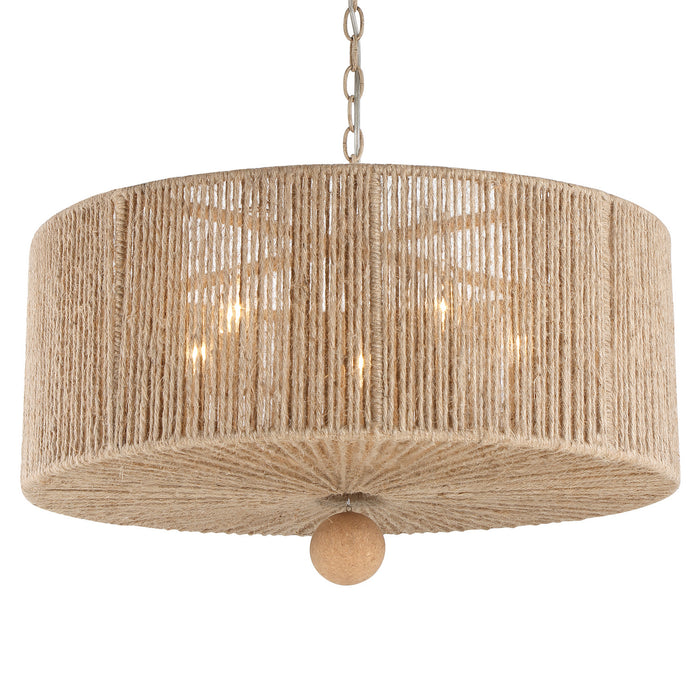 Crystorama JES-B7105-BS Five Light Pendant, Burnished Silver