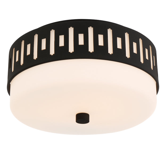 Crystorama KEA-B8200-BF Two Light Flush Mount, Black Forged