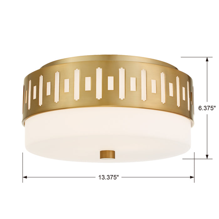 Crystorama KEA-B8200-VG Two Light Flush Mount, Vibrant Gold