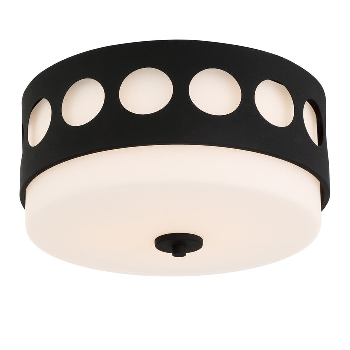 Crystorama KIR-B8100-BF Two Light Flush Mount, Black Forged