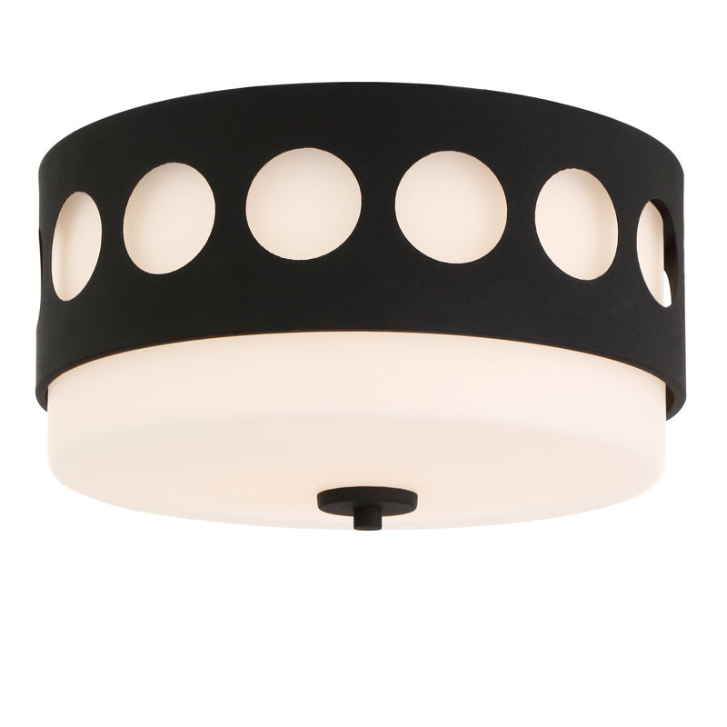 Crystorama KIR-B8100-BF Two Light Flush Mount, Black Forged