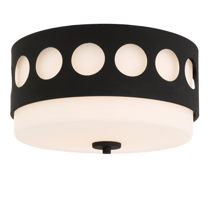 Crystorama KIR-B8100-BF Two Light Flush Mount, Black Forged