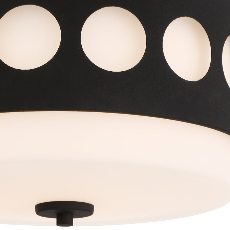 Crystorama KIR-B8100-BF Two Light Flush Mount, Black Forged