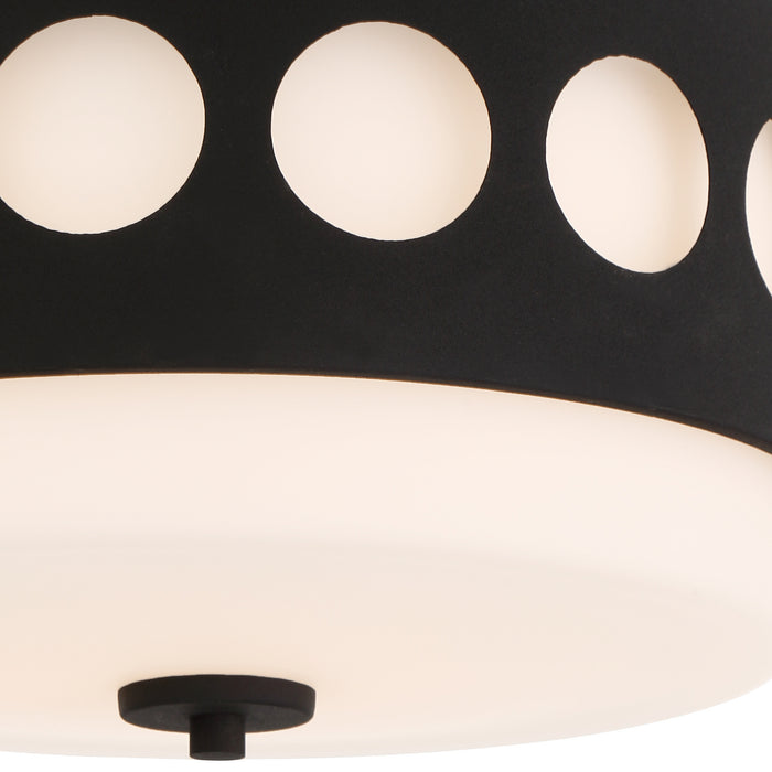 Crystorama KIR-B8100-BF Two Light Flush Mount, Black Forged