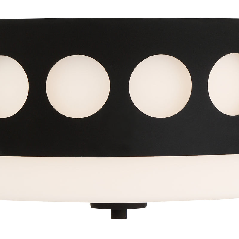 Crystorama KIR-B8100-BF Two Light Flush Mount, Black Forged
