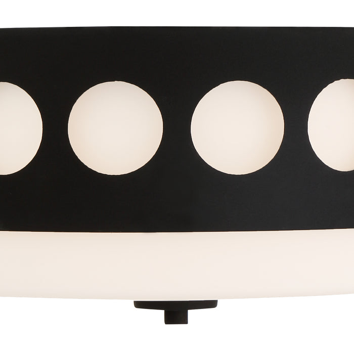 Crystorama KIR-B8100-BF Two Light Flush Mount, Black Forged
