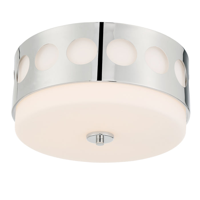 Crystorama KIR-B8100-PN Two Light Flush Mount, Polished Nickel
