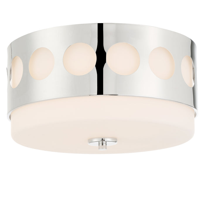 Crystorama KIR-B8100-PN Two Light Flush Mount, Polished Nickel