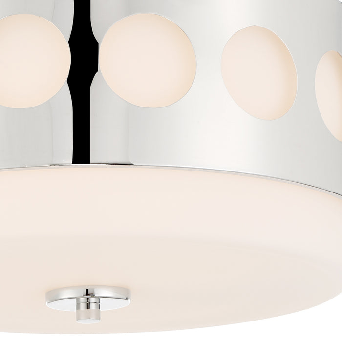 Crystorama KIR-B8100-PN Two Light Flush Mount, Polished Nickel