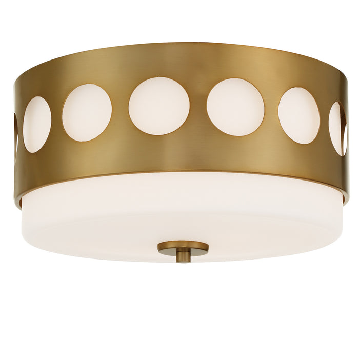 Crystorama KIR-B8100-VG Two Light Flush Mount, Vibrant Gold