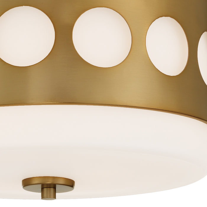 Crystorama KIR-B8100-VG Two Light Flush Mount, Vibrant Gold