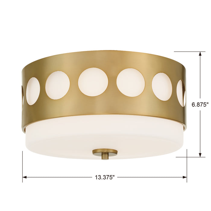 Crystorama KIR-B8100-VG Two Light Flush Mount, Vibrant Gold