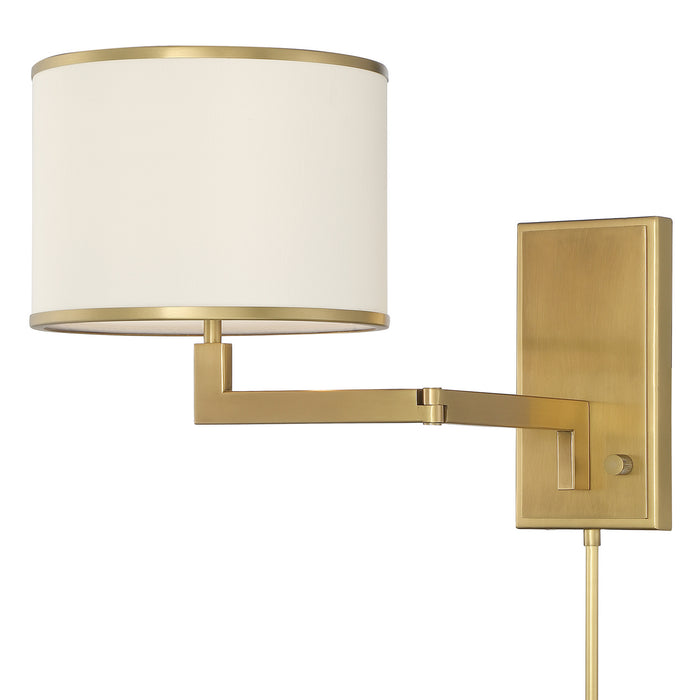 Crystorama MAD-B4101-AG One Light Wall Sconce, Aged Brass