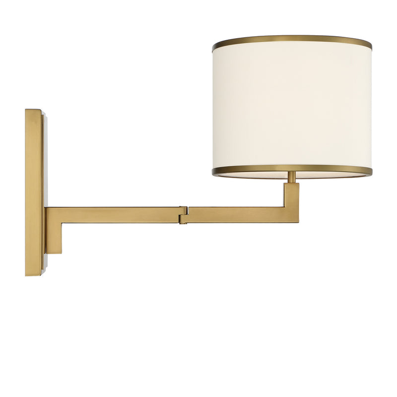 Crystorama MAD-B4101-AG One Light Wall Sconce, Aged Brass