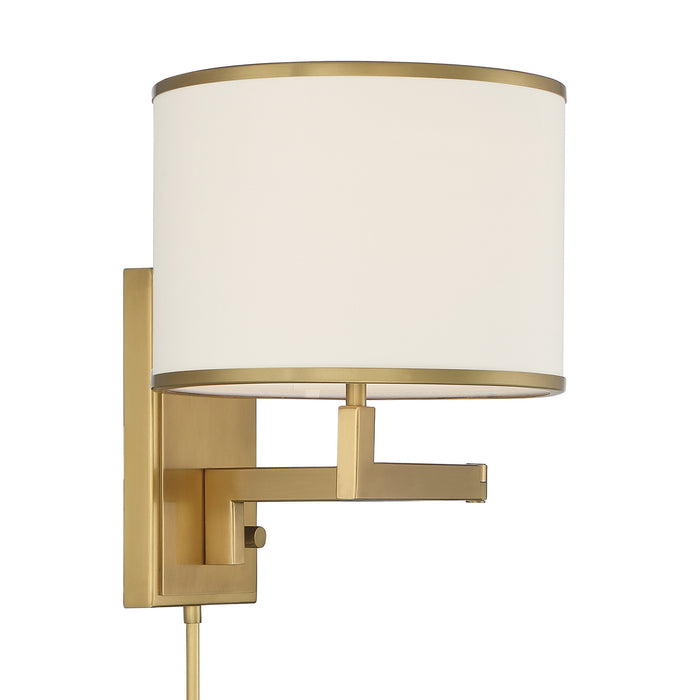Crystorama MAD-B4101-AG One Light Wall Sconce, Aged Brass