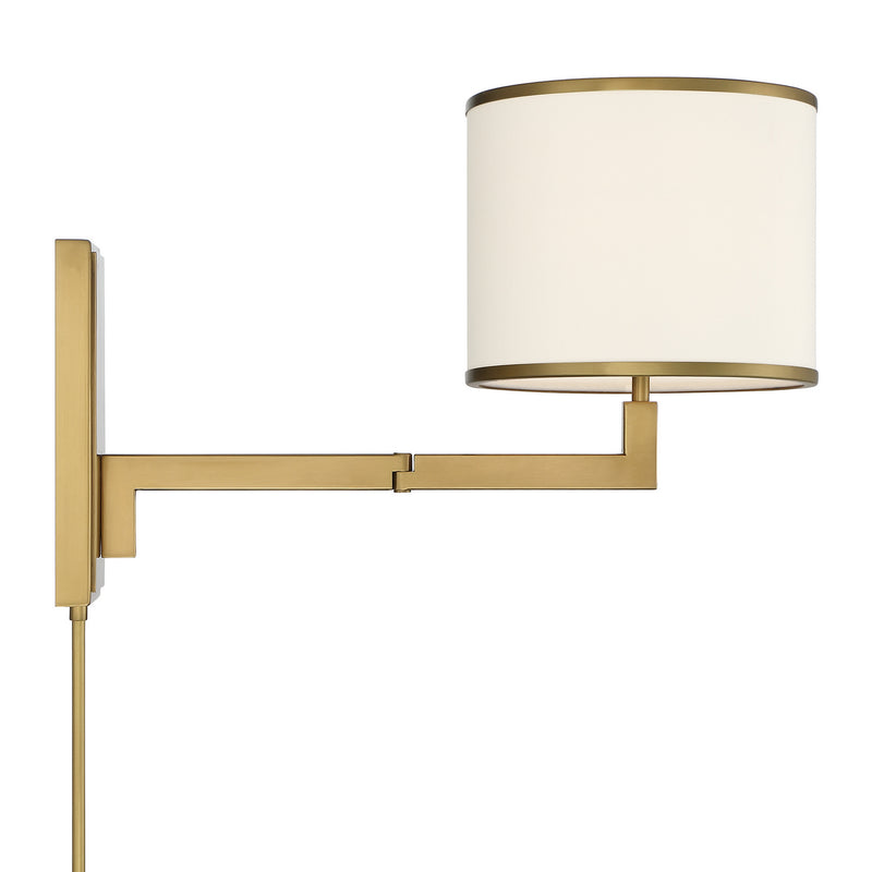 Crystorama MAD-B4101-AG One Light Wall Sconce, Aged Brass