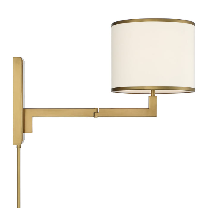 Crystorama MAD-B4101-AG One Light Wall Sconce, Aged Brass