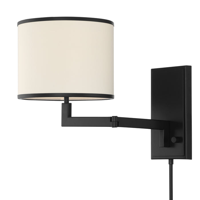Crystorama MAD-B4101-MK One Light Wall Sconce, Matte Black