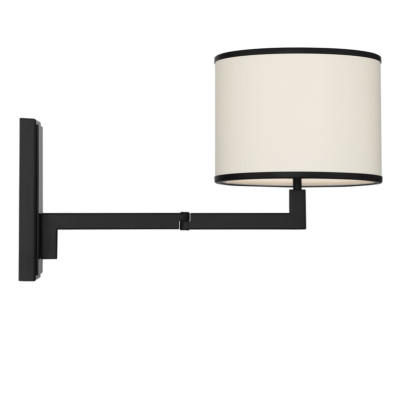 Crystorama MAD-B4101-MK One Light Wall Sconce, Matte Black