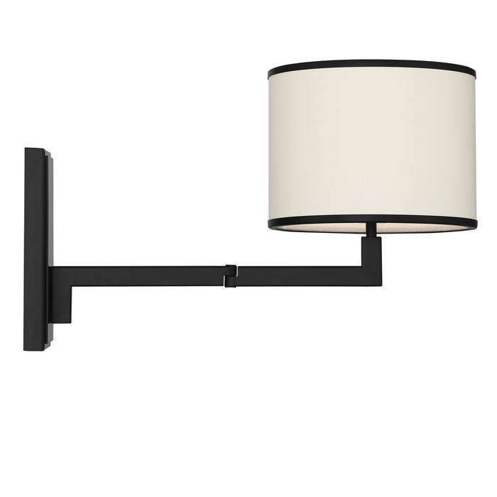 Crystorama MAD-B4101-MK One Light Wall Sconce, Matte Black