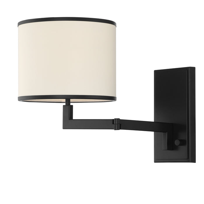 Crystorama MAD-B4101-MK One Light Wall Sconce, Matte Black