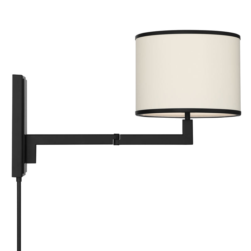 Crystorama MAD-B4101-MK One Light Wall Sconce, Matte Black