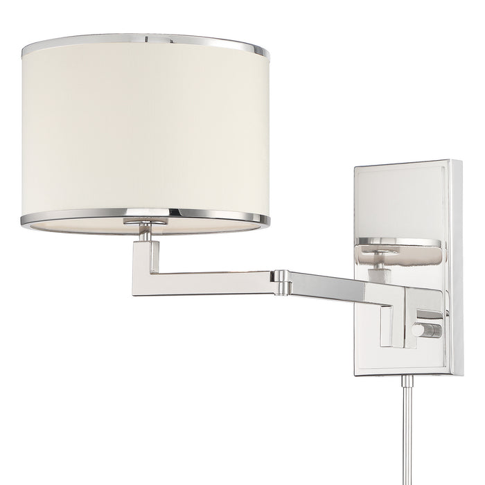 Crystorama MAD-B4101-PN One Light Wall Sconce, Polished Nickel