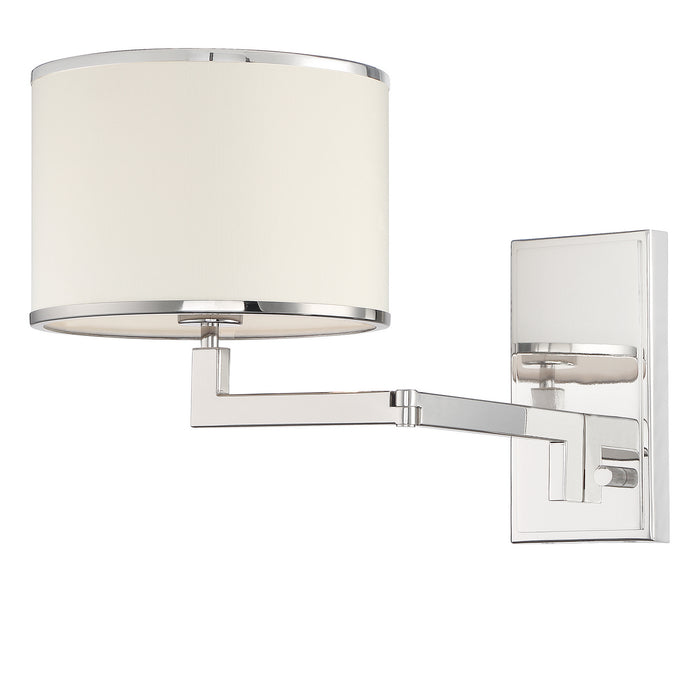 Crystorama MAD-B4101-PN One Light Wall Sconce, Polished Nickel