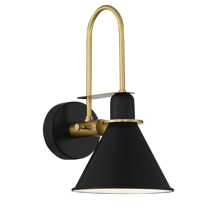 Crystorama MED-B5501-MK One Light Wall Sconce, Matte Black