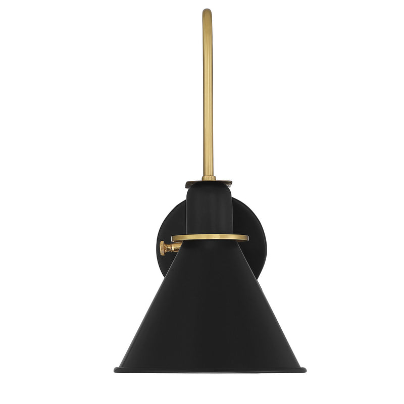 Crystorama MED-B5501-MK One Light Wall Sconce, Matte Black