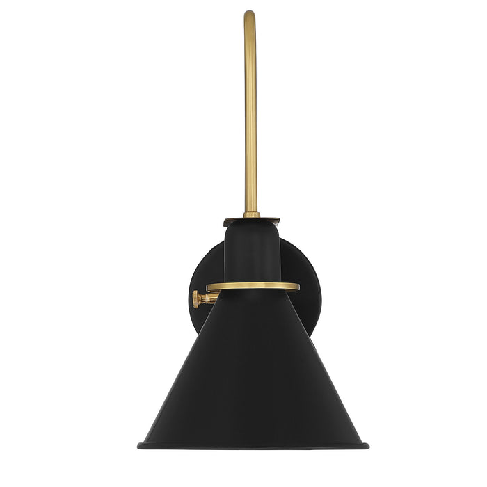 Crystorama MED-B5501-MK One Light Wall Sconce, Matte Black