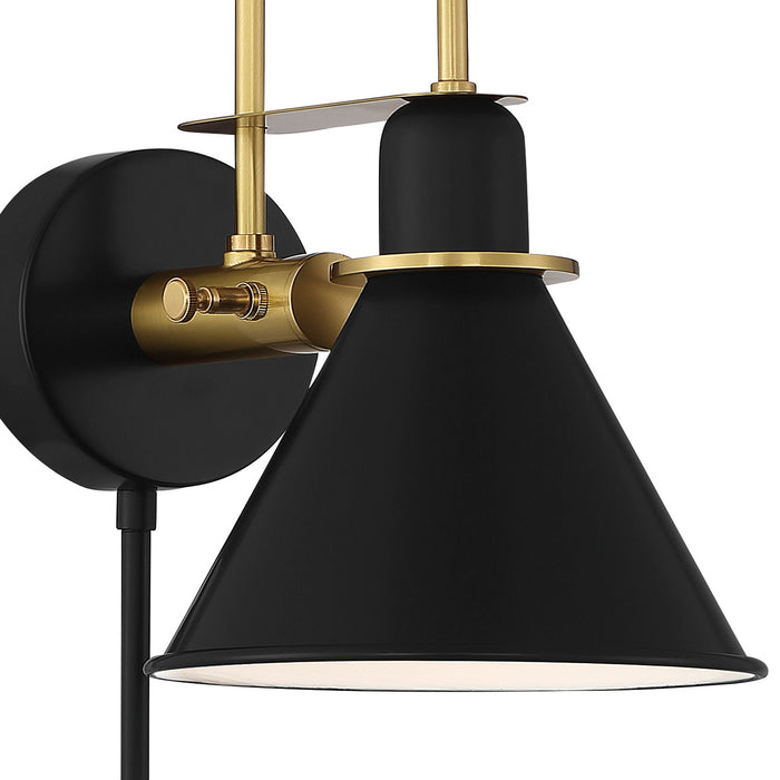 Crystorama MED-B5501-MK One Light Wall Sconce, Matte Black