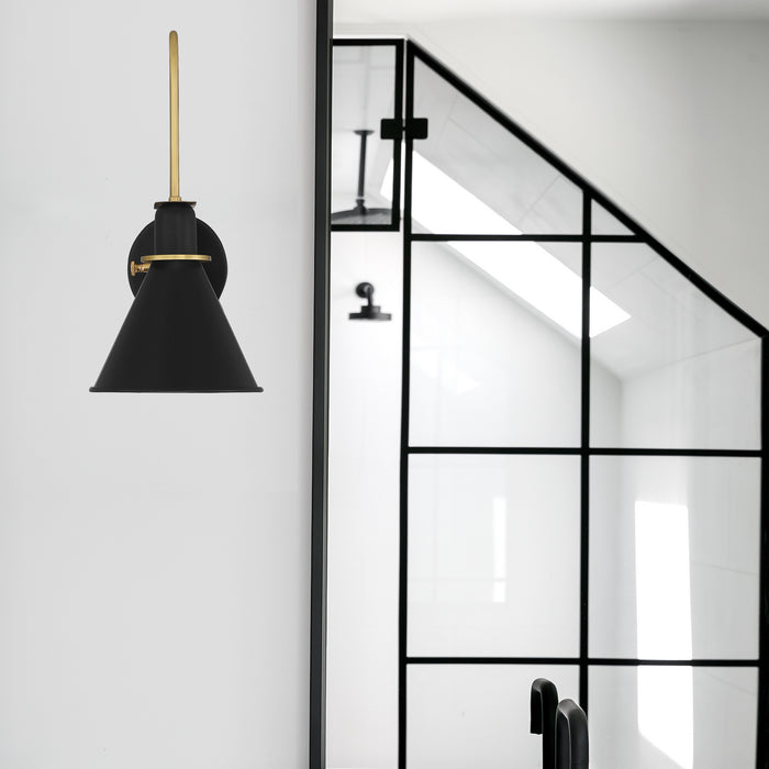 Crystorama MED-B5501-MK One Light Wall Sconce, Matte Black