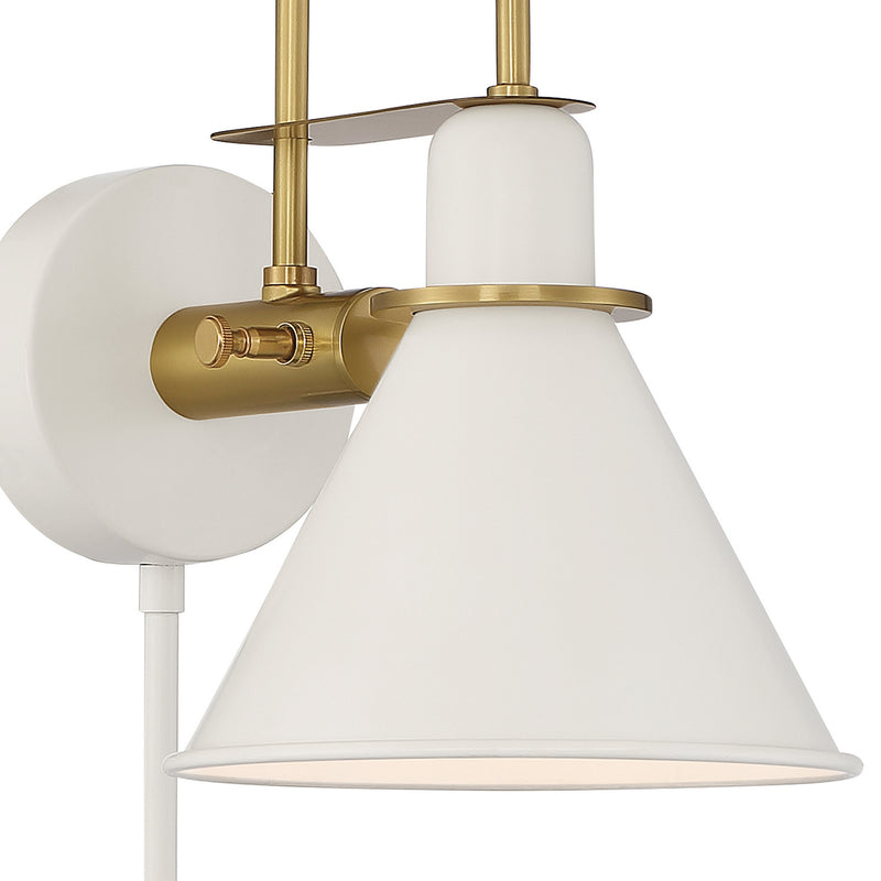 Crystorama MED-B5501-WH One Light Wall Sconce, White
