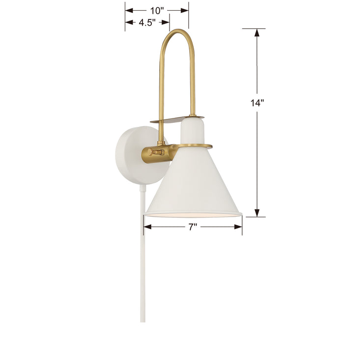 Crystorama MED-B5501-WH One Light Wall Sconce, White