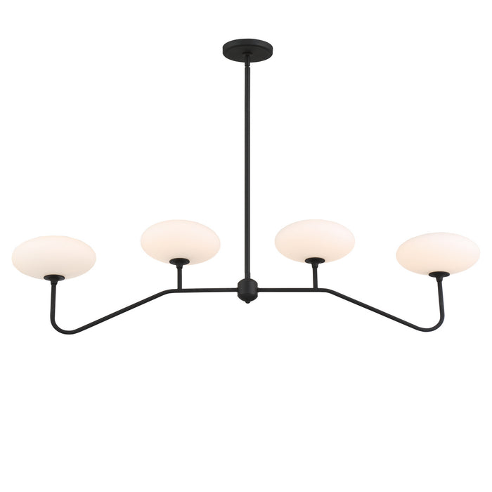 Crystorama PKR-B8504-BF Four Light Chandelier, Black Forged