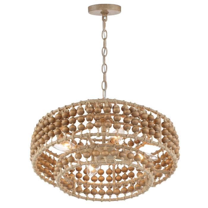 Crystorama SIL-B6003-BS Four Light Mini Chandelier, Burnished Silver