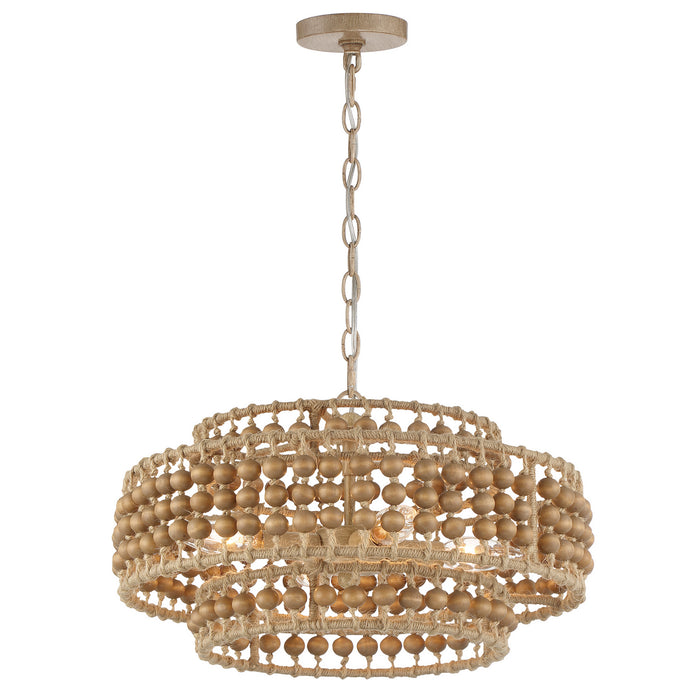 Crystorama SIL-B6003-BS Four Light Mini Chandelier, Burnished Silver