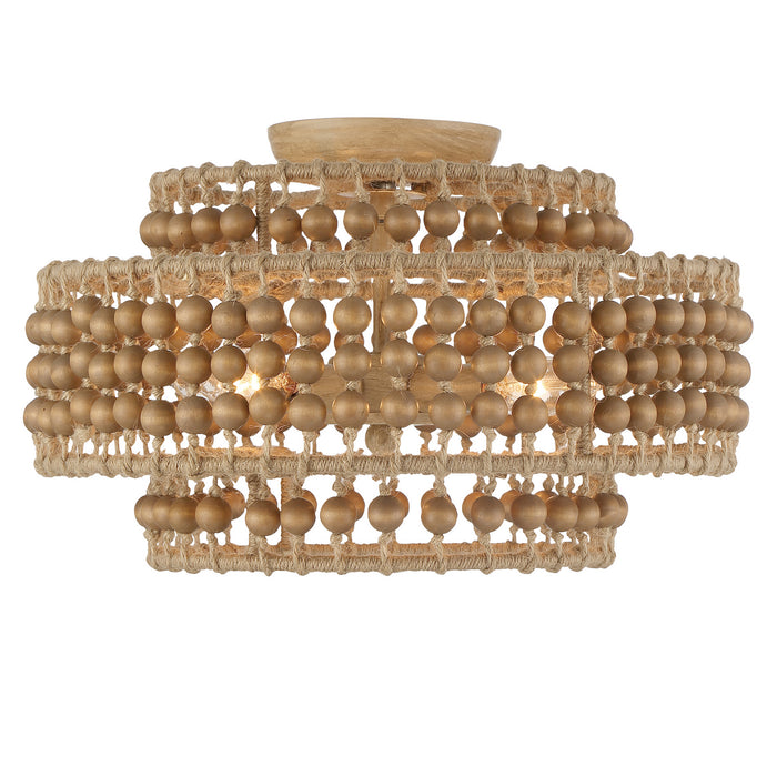 Crystorama SIL-B6003-BS_CEILING Four Light Semi Flush Mount, Burnished Silver