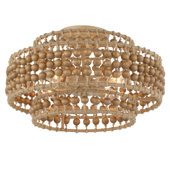 Crystorama SIL-B6003-BS_CEILING Four Light Semi Flush Mount, Burnished Silver