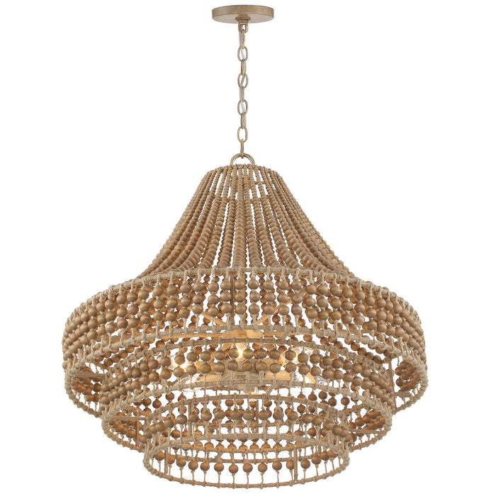 Crystorama SIL-B6006-BS Six Light Chandelier, Burnished Silver