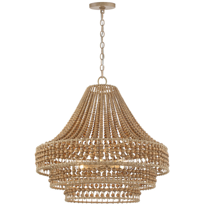 Crystorama SIL-B6006-BS Six Light Chandelier, Burnished Silver